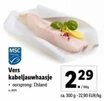 Vers kabeljauwhaasje