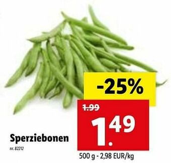 Lidl Sperziebonen aanbieding