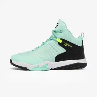 Decathlon Basketbalschoenen voor kinderen SS500 High turquoise aanbieding