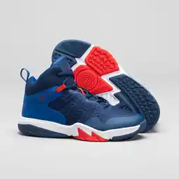 Decathlon Basketbalschoenen kinderen gevorderden SS500H marineblauw rood aanbieding
