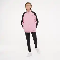 Decathlon Polyester trainingspak voor meisjes roze en zwart aanbieding