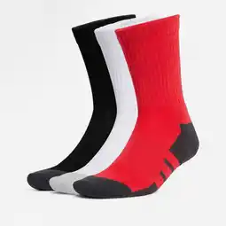 Decathlon Set van 3 paar hoge sokken rood aanbieding