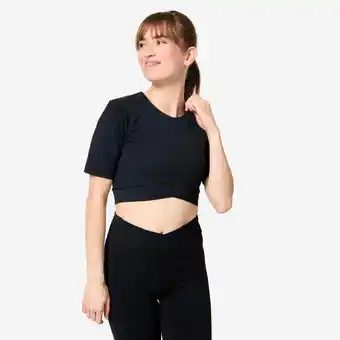 Decathlon Crop top voor fitness voor dames gekruist aanbieding