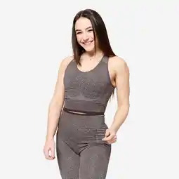 Decathlon Naadloze top voor krachttraining dames bruin aanbieding