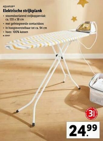 Lidl Aquapur elektrische strijkplank aanbieding
