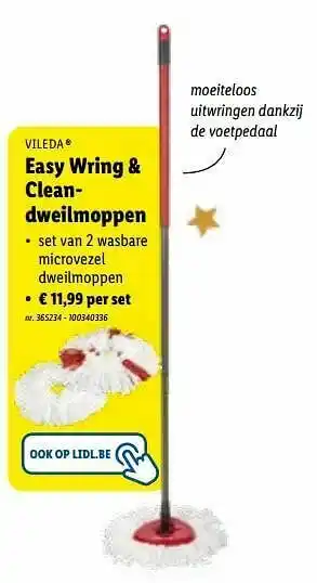 Lidl Easy wring + cleandweilmoppen aanbieding