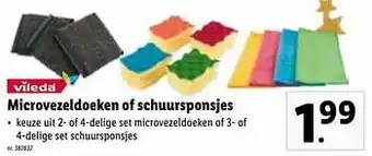 Lidl Microvezeldoeken of schuursponsjes aanbieding
