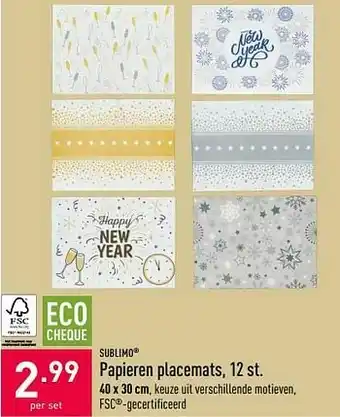 ALDI Papieren placemats aanbieding