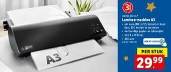 Lidl United office lamineermachine a3 aanbieding