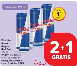 Carrefour Energiedrank Regular Red Bull aanbieding
