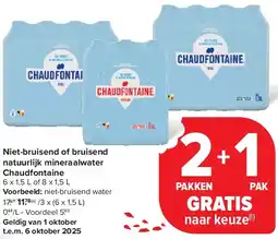 Carrefour Niet-bruisend of bruisend natuurlijk mineraalwater Chaudfontaine aanbieding