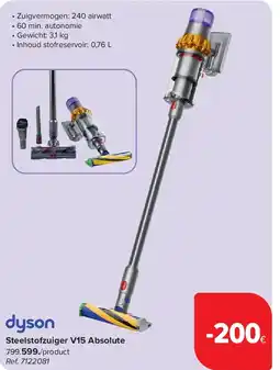 Carrefour Steelstofzuiger V15 Absolute aanbieding