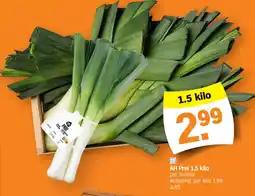 Albert Heijn AH Prei 1.5 kilo aanbieding