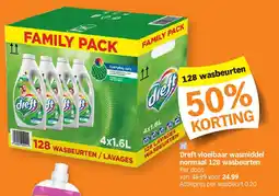 Albert Heijn Dreft vloeibaar wasmiddel normaal 128 wasbeurten aanbieding
