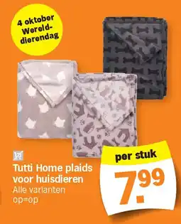 Albert Heijn Tutti Home plaids voor huisdieren aanbieding