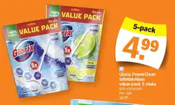 Albert Heijn Glorix PowerClean toiletblokken value-pack 5 stuks aanbieding