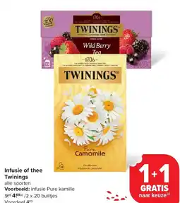 Carrefour Infusie of thee Twinings aanbieding