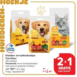 Carrefour Honden- en kattenbrokjes Carrefour aanbieding