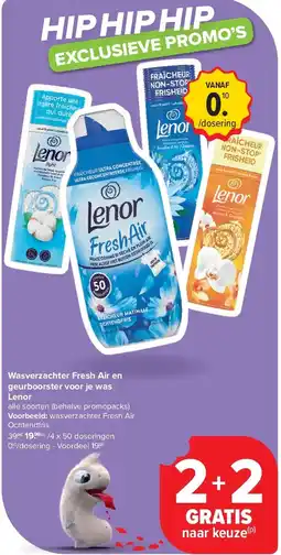 Carrefour Wasverzachter Fresh Air en geurboorster voor je was Lenor aanbieding