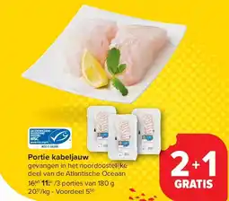 Carrefour Portie kabeljauw aanbieding