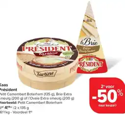 Carrefour Market Président kaas aanbieding