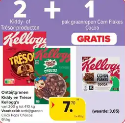 Carrefour Market Kellogg's Ontbijtgranen Kiddy en Trésor aanbieding