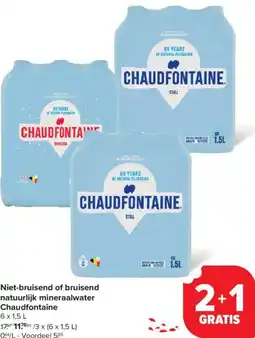 Carrefour Market Chaudfontaine Niet-bruisend of bruisend natuurlijk mineraalwater aanbieding