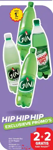 Carrefour Market Gini, Canada Dry en Dr Pepper aanbieding