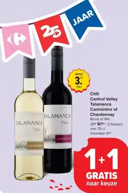 Carrefour Market Central Valley Talamanca Carménère of Chardonnay aanbieding