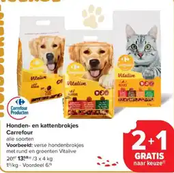 Carrefour Market Honden- en kattenbrokjes Carrefour aanbieding