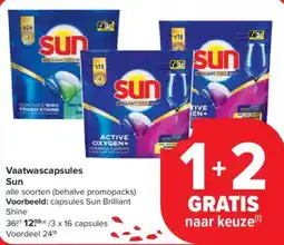Carrefour Market Sun Vaatwascapsules aanbieding