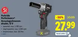 Lidl Parkside Performance Accuslagschroeven- draaier, 12 V aanbieding