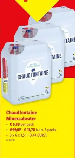 Lidl Chaudfontaine Mineraalwater aanbieding