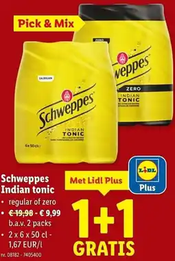 Lidl Schweppes Indian tonic aanbieding