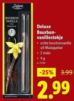 Lidl Deluxe Bourbon vanillestokje aanbieding
