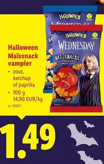 Lidl Halloween Maïssnack vampier aanbieding