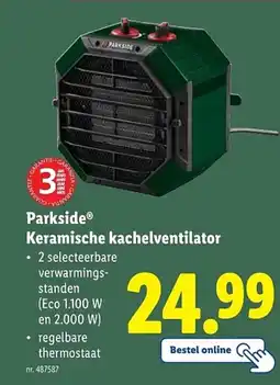 Lidl Parkside keramische kachelventilator aanbieding