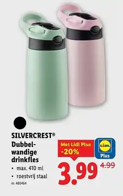 Lidl Silvercrest dubbel- wandige drinkfles aanbieding