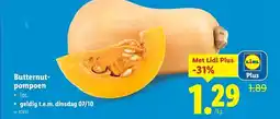 Lidl Butternut- pompoen aanbieding