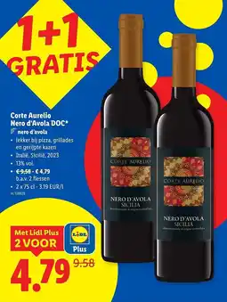 Lidl Corte aurelio nero d'avola DOC aanbieding