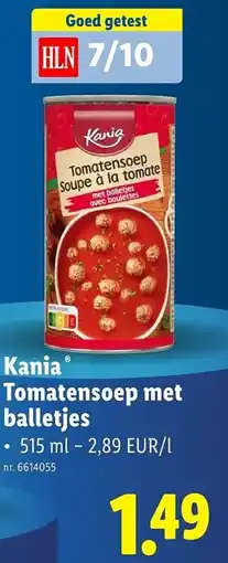 Lidl Kania tomatensoep met balletjes aanbieding