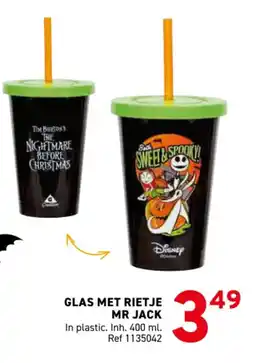 Trafic Glas met rietje Mr jack aanbieding