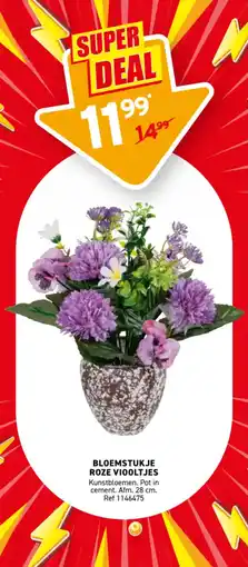 Trafic Bloemstukje roze viooltjes aanbieding
