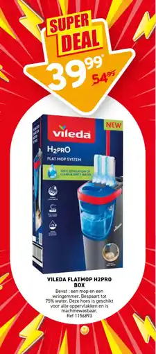 Trafic Vileda flatmop H2pro box aanbieding