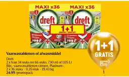 Delhaize Vaatwastabletten of afwasmiddel aanbieding