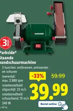 Lidl ParksideⓇ Staande bandschuurmachine aanbieding