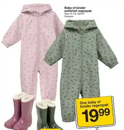 Zeeman Baby of kinder softshell regenpak aanbieding