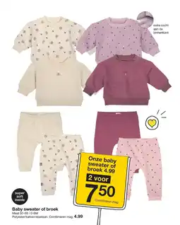 Zeeman Baby sweater of broek aanbieding