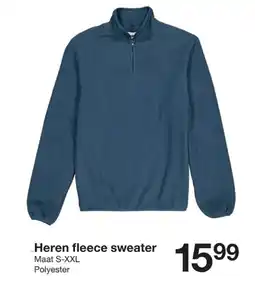 Zeeman Heren fleece sweater aanbieding