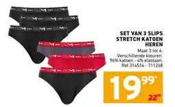 Trafic Set van 3 slips stretch katoen heren aanbieding